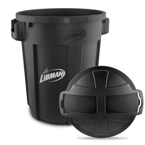 Libman Pro 32-Gallon Commercial Trash Can – Model 1570 (Black)