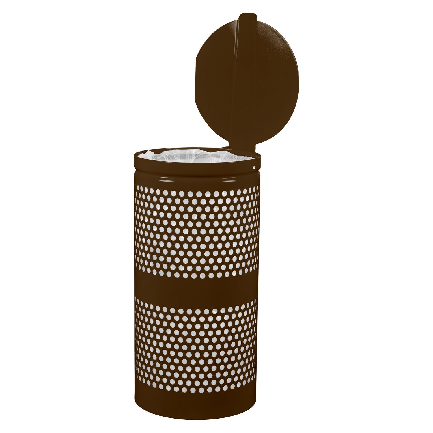 Ex-Cell 10-Gallon Perforated Steel Outdoor Receptacle with Hinged Lid