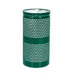 Ex-Cell 10-Gallon Perforated Steel Outdoor Waste Receptacle