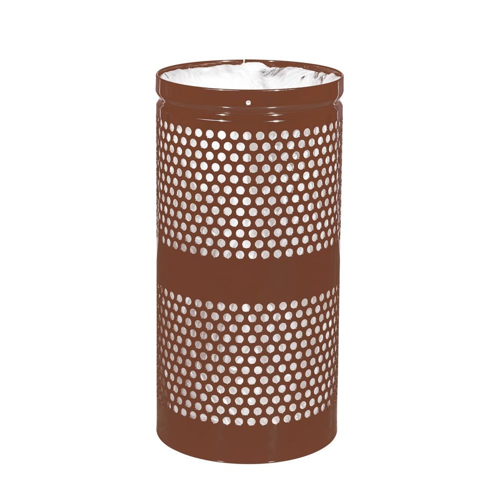 Ex-Cell 10-Gallon Perforated Steel Outdoor Waste Receptacle