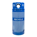 34-Gallon Perforated Steel Outdoor Recycling Receptacle – Dome Top