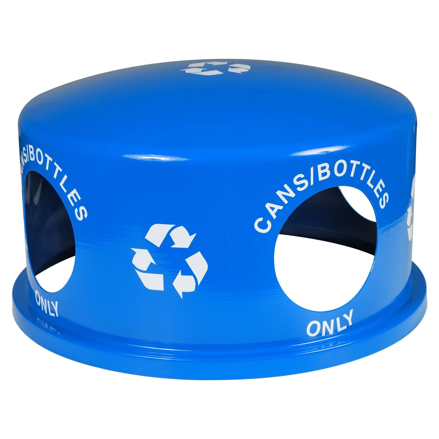 34-Gallon Perforated Steel Outdoor Recycling Receptacle – Dome Top