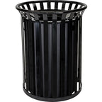 37-Gallon Heavy-Duty Steel Bar Outdoor Trash Receptacle – Funnel Top