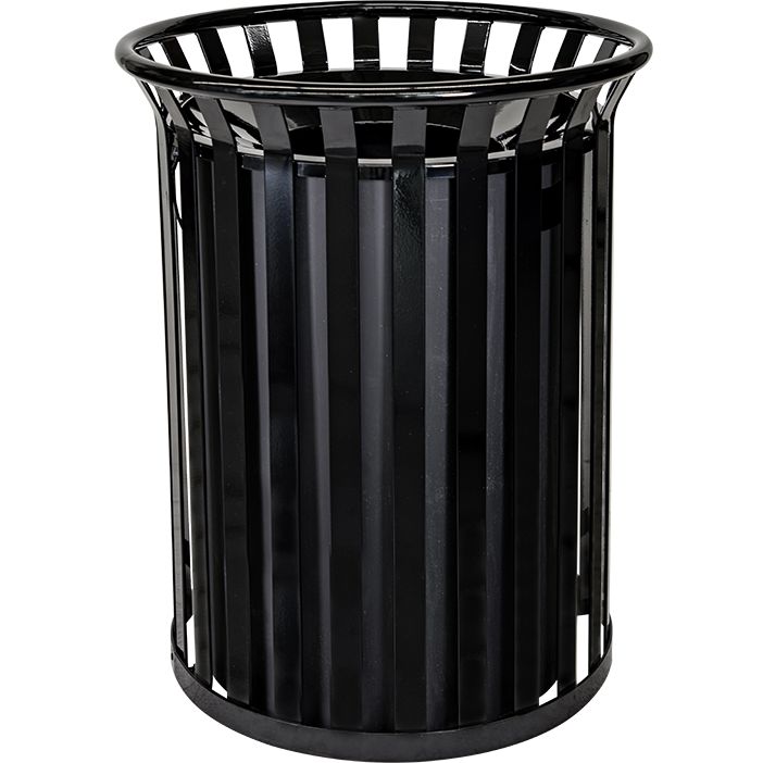 37-Gallon Heavy-Duty Steel Bar Outdoor Trash Receptacle – Funnel Top