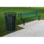 37-Gallon Heavy-Duty Steel Bar Outdoor Trash Receptacle – Funnel Top