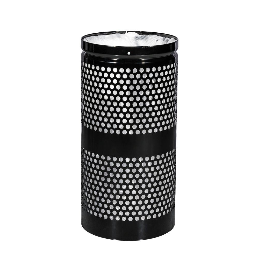 Ex-Cell 10-Gallon Perforated Steel Outdoor Waste Receptacle